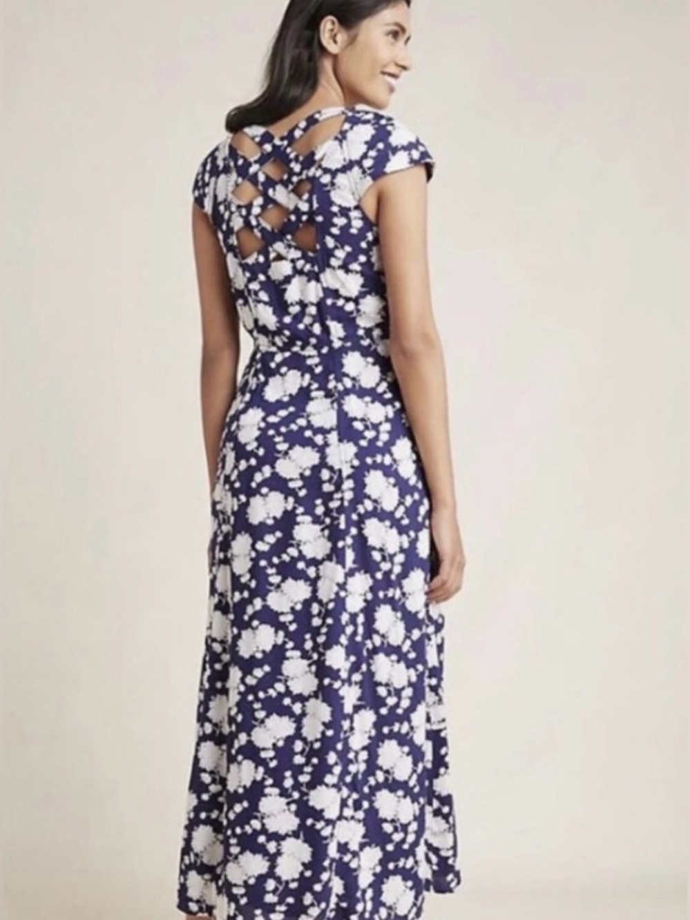 Maeve Tate Motif Floral Midi Dress